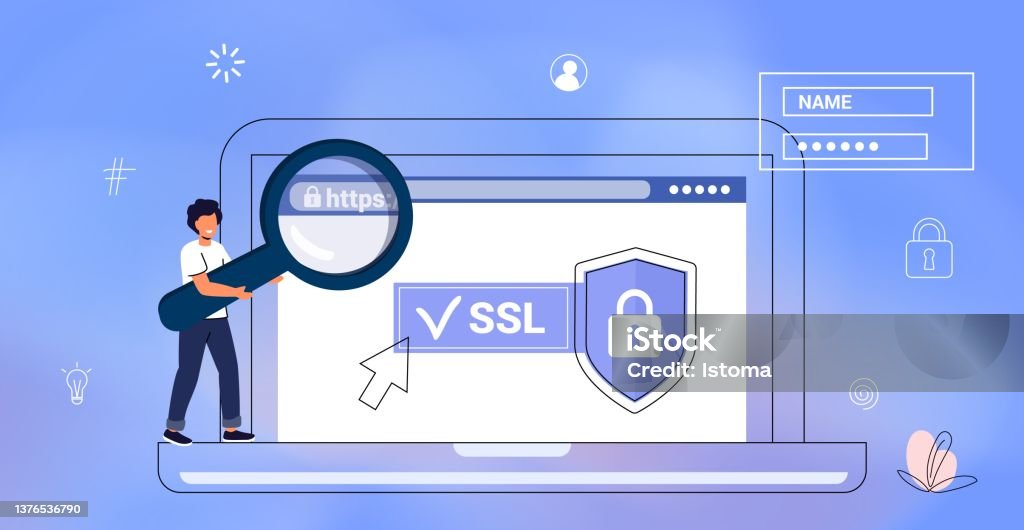 Https Protected Connection Secure Protocol Security Communication Stock ...