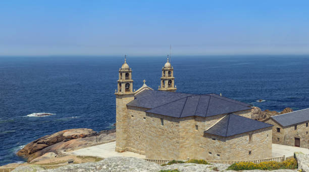 Sanctuary of the Virgin of the Boat. Costa da Morte stock photo