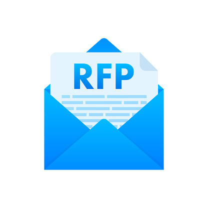 RFP request for proposal document. Vector stock illustration