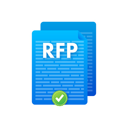 RFP request for proposal document. Vector stock illustration