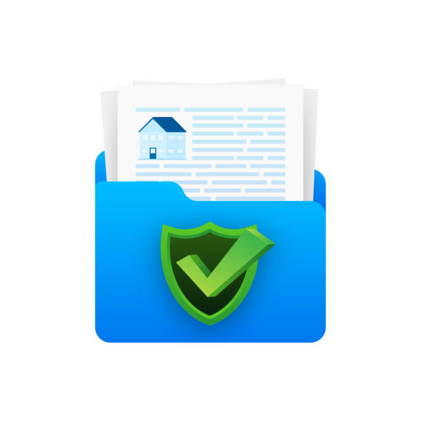 ilustrações de stock, clip art, desenhos animados e ícones de home insurance policy services. home safety security. vector stock illustration. - real estate