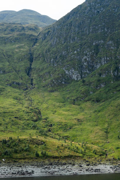 ロチャン・ナ・ライリゲの山の尾根の滝、ブレッドアルベーン、グレン・リヨン - highlands region heather grass mountain range ストックフォトと画像