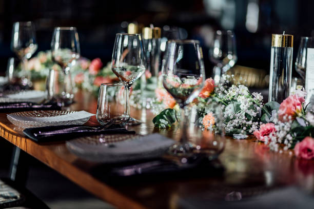 istock Luxury table settings for prestige events with modern and hi end style. 1376602626