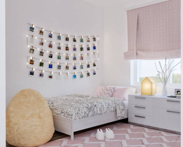 istock Kid's room with a bed 1376611242