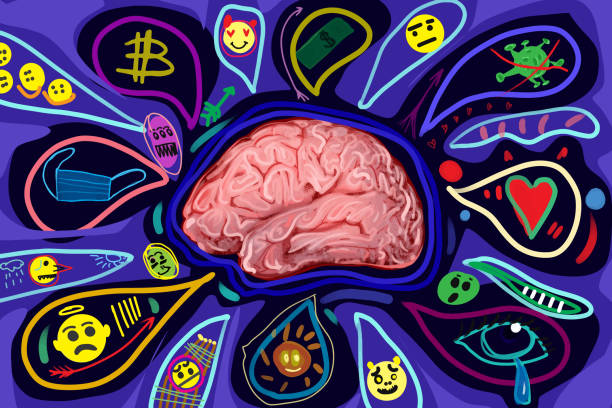 co myśli twój mózg? - brain nerve cell healthcare and medicine technology stock illustrations
