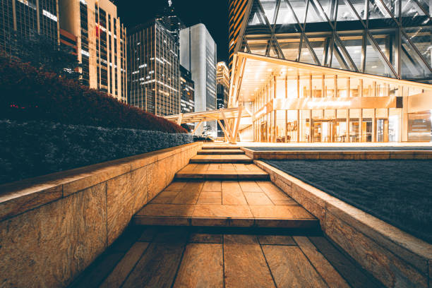 istock Town square in Central District at night, Hong Kong 1376666372