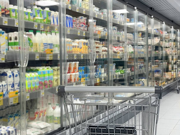 istock empty grocery cart in an empty supermarket 1376700259