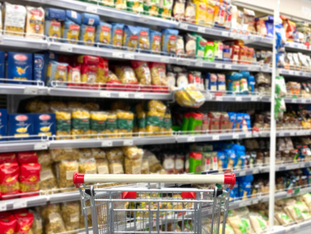 istock empty grocery cart in an empty supermarket 1376700261
