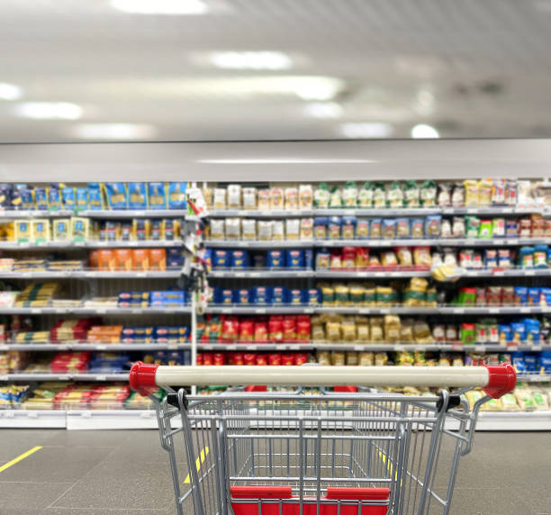 istock empty grocery cart in an empty supermarket 1376700272