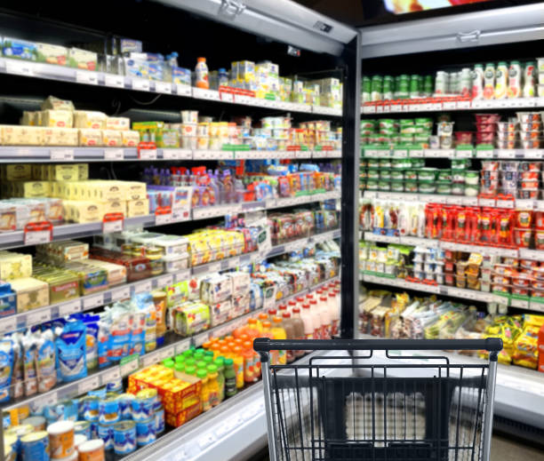 istock empty grocery cart in an empty supermarket 1376700284
