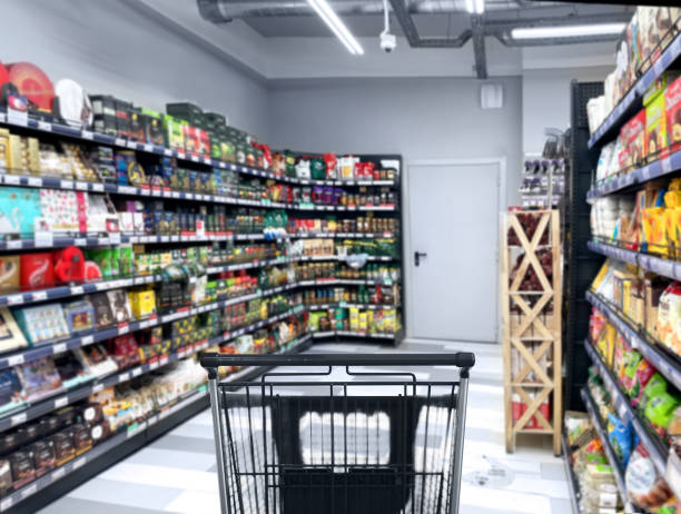 istock empty grocery cart in an empty supermarket 1376700286