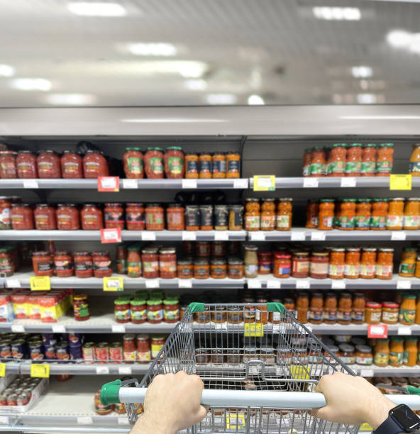istock empty grocery cart in an empty supermarket 1376700311