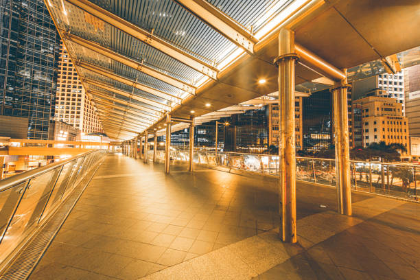istock Town square in central Hong Kong at night 1376704624