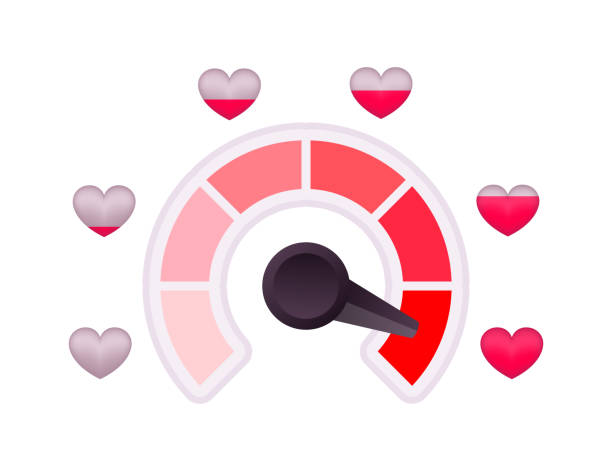Love meter, heart indicator. Valentines day concept. High speed. Vector stock illustration. Love meter, heart indicator. Valentines day concept. High speed. Vector stock illustration speed o stock illustrations