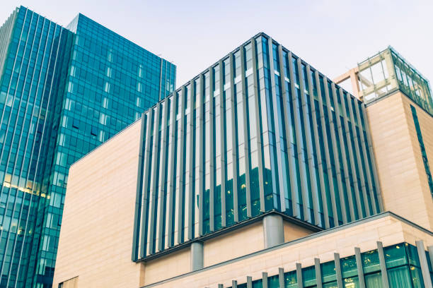 istock Office building after get off work, central business district, commercial office 1376963980