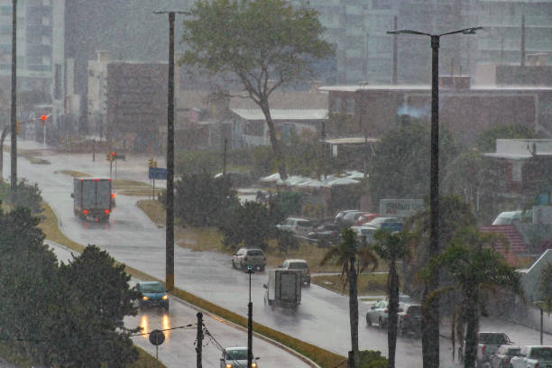 istock Rainy Highway, Punta del Este, Uruguay 1377031128
