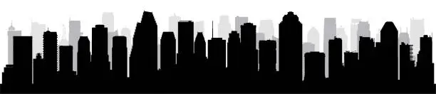 Vector illustration of Houston (All Buildings Are Complete and Moveable)