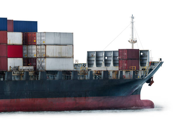 istock Container Cargo Ship isolated on white background, Freight Transportation and Logistic Concept, Shipping 1377048603