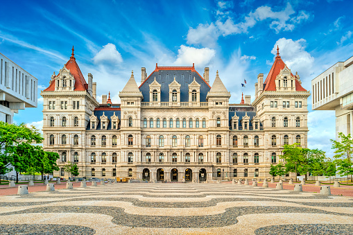 The New York State Capitol in downtown Albany, New York, USA.