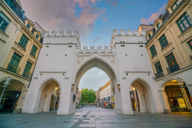 Ancient gate of Karistor in Munich, Germany