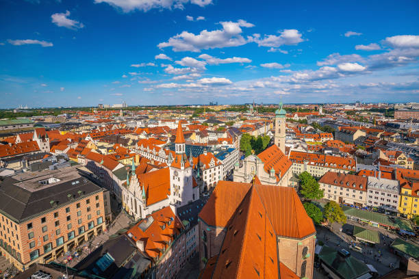 istock Munich city downtown skyline in Germany 1377056045