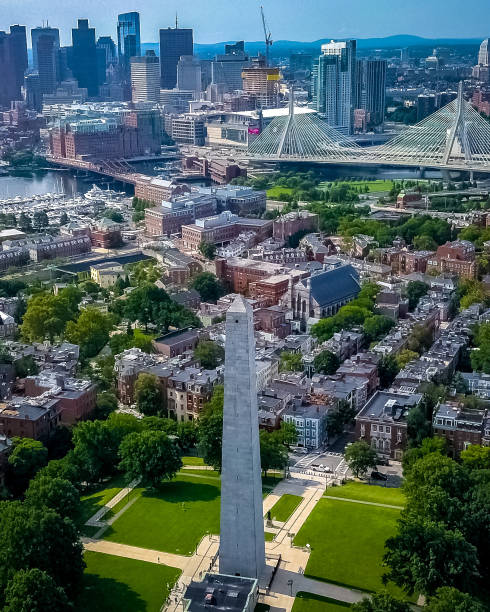 Charlestown’s Monument standing tall in Boston, MA