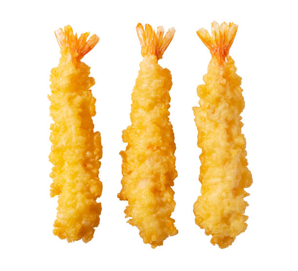 istock Shrimp tempura placed on a white background 1377103606