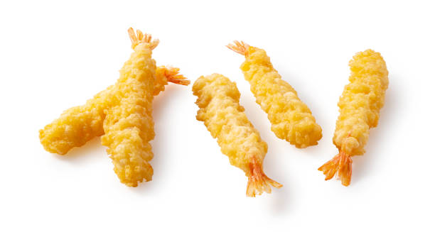 istock Shrimp tempura placed on a white background 1377103611