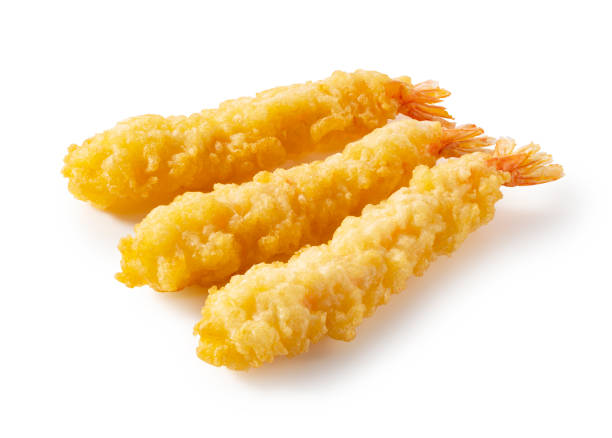 istock Shrimp tempura placed on a white background 1377103656