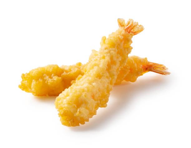 istock Shrimp tempura placed on a white background 1377103657