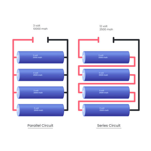 схема батареи - series stock illustrations