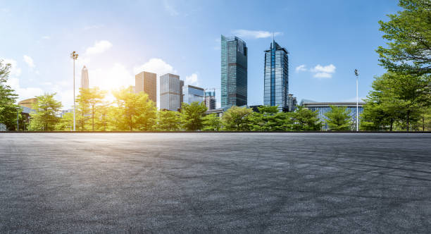 istock Asphalt road and skyline with modern buildings in Shenzhen 1377187726