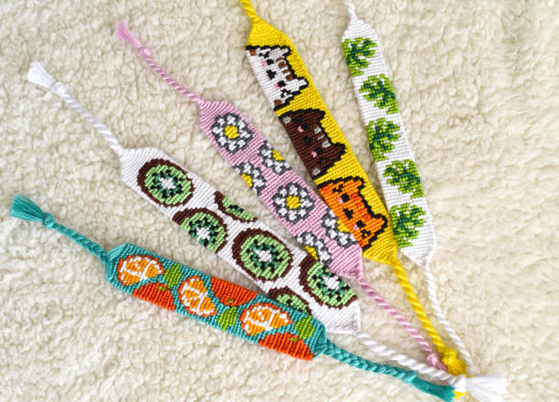istock DIY woven friendship bracelets with different braiding. Summer accessory 1377204620
