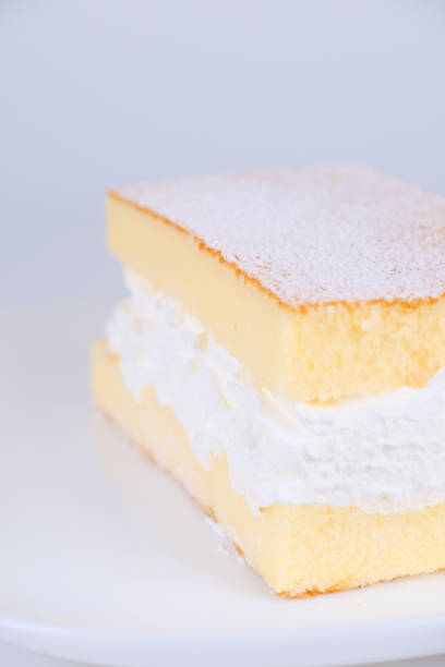 istock Cream sandwich castella, close up photo 1377210430