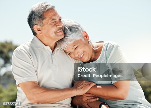 istock Shot of senior couple spending time together in nature 1377227041