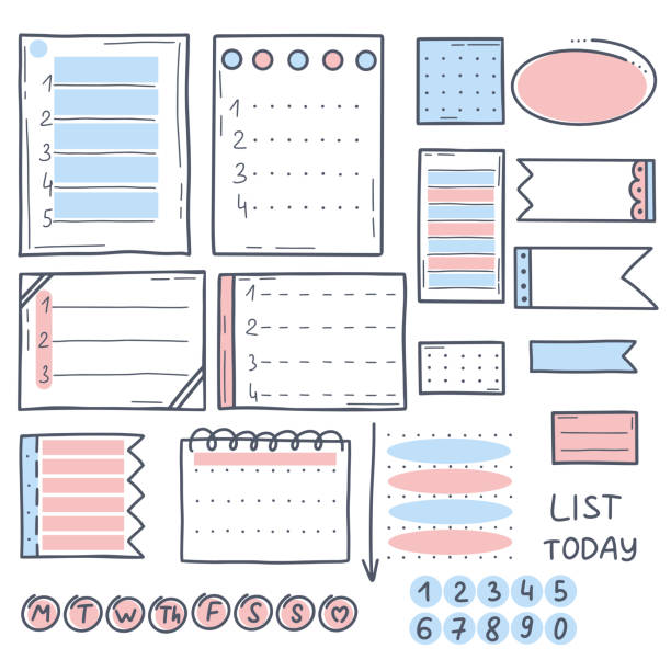 730+ Bullet Journal Stickers Stock Illustrations, Royalty-Free