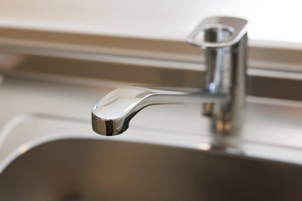 istock Image of stainless steel sink faucet 1377241505