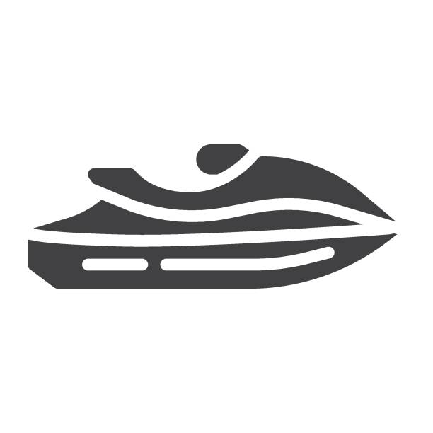 Jet Ski vector icon Jet Ski vector icon. filled flat sign for mobile concept and web design. Water Scooter boat glyph icon. Symbol, logo illustration. Vector graphics clip art of a jet ski stock illustrations
