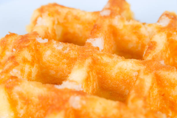 istock Belgian waffles, close up photo food 1377258767