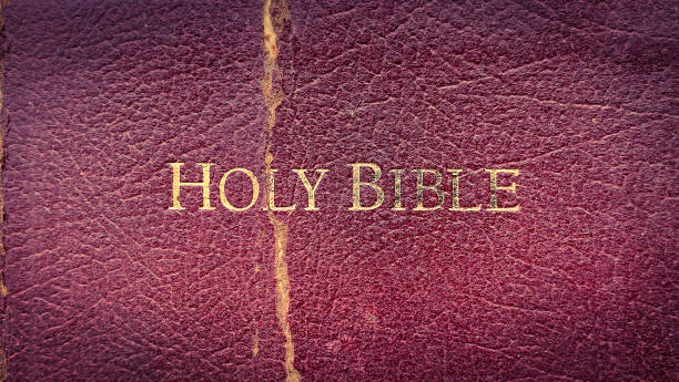istock Top view of Holy Bible text on old Bible. 1377278360