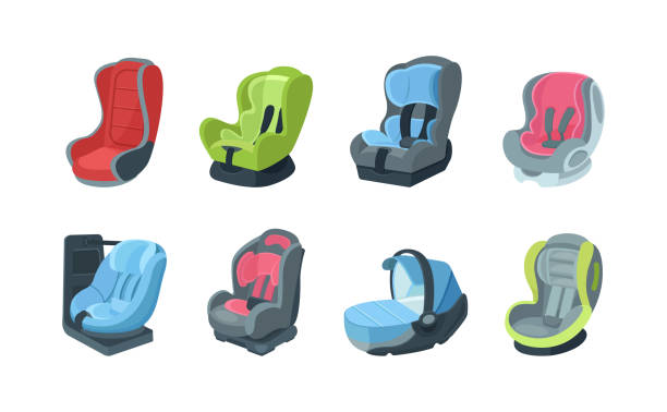 kursi mobil kekanak-kanakan untuk anak, bayi, bayi yang baru lahir, kereta lipat, kereta - stroller car seat ilustrasi stok