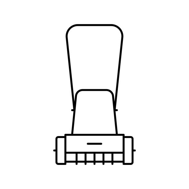 回転ローラーラインアイコンベクトルイラスト付芝刈り機 - rotary mower illustrations点のイラスト素材／クリップアート素材／マンガ素材／アイコン素材
