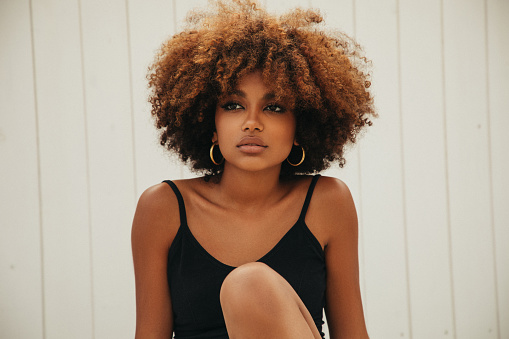 Pretty young afro woman