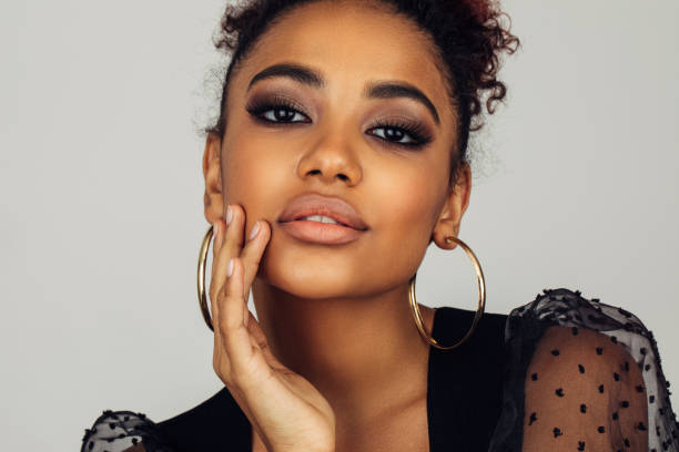 istock Beautiful afro woman with perfect make-up 1377372239