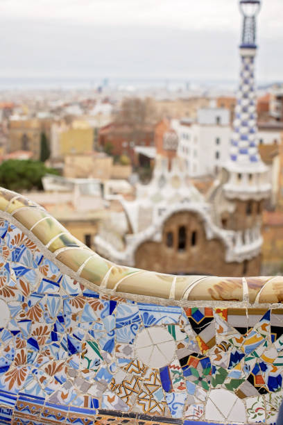 istock Park Guell on a cloudy day, in Barcelona 1377398339