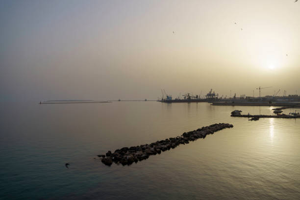 Taranto, Apulia, Italy: view of the harbor at evening