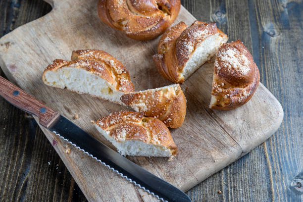 istock wheat fresh bun with filling cut into pieces 1377408464