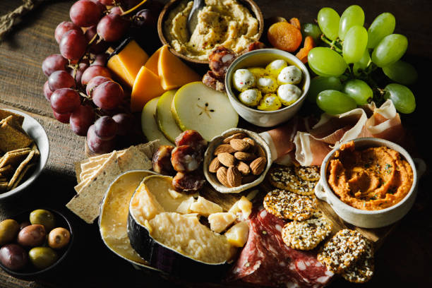 istock Close-up of charcuterie and cheese board 1377408976