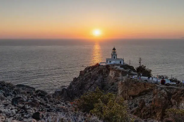 sunset view to Akrotiri lighthouse
