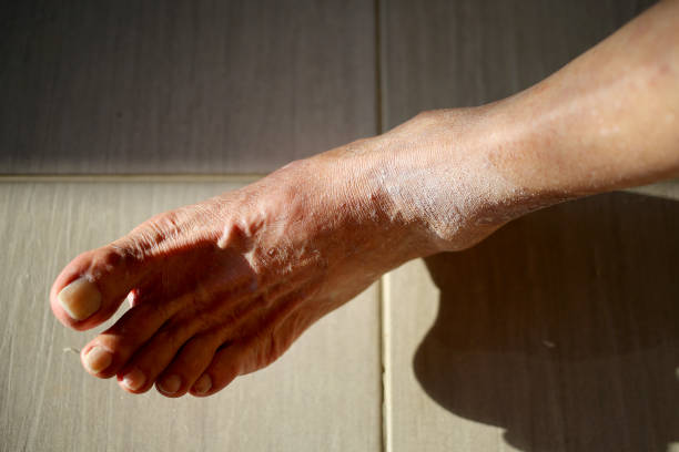 Body parts of an Asian senior man.